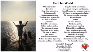 For Our World poem